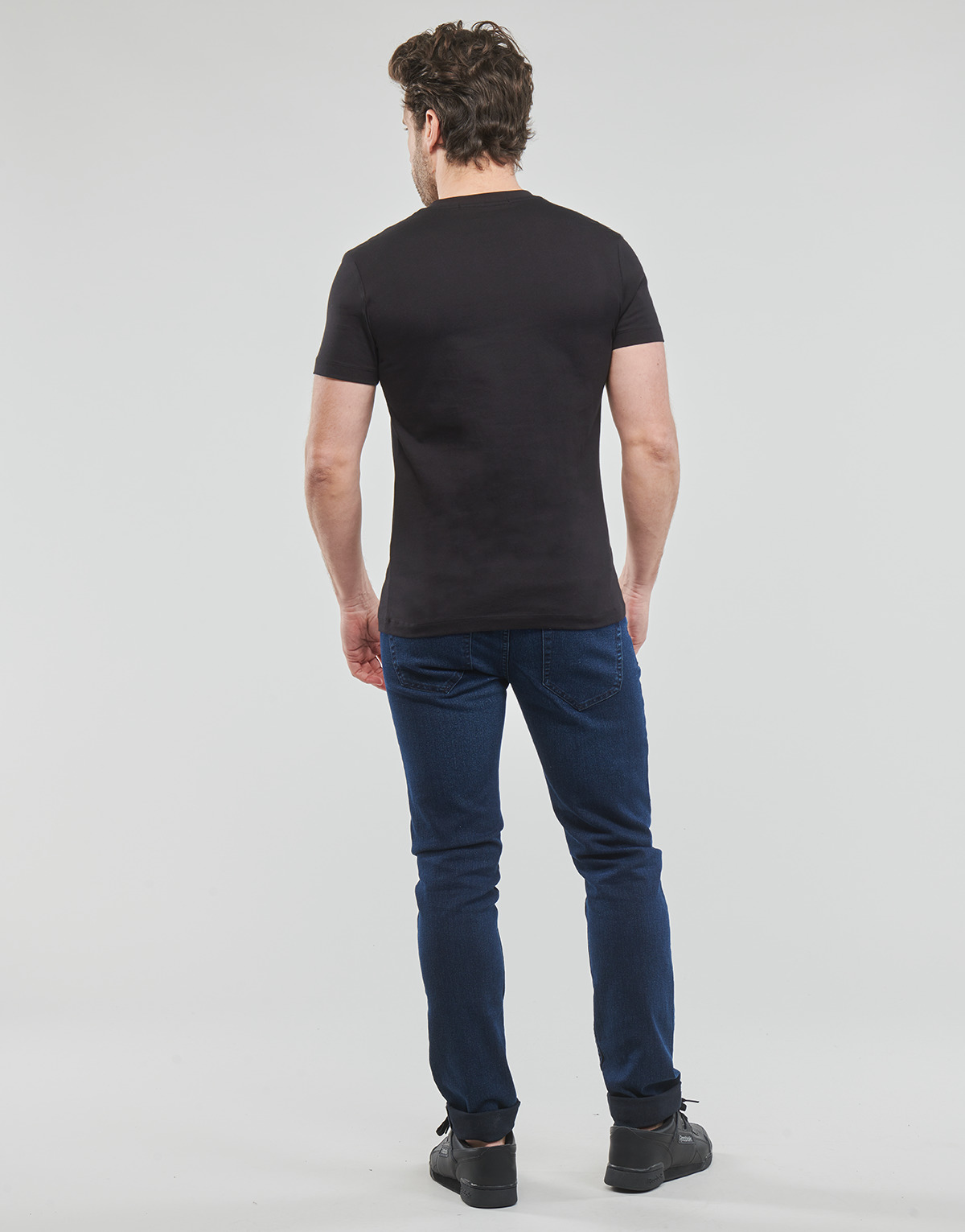 Calvin Klein Jeans Noir TRANSPARENT STRIPE LOGO TEE u3xMk92u